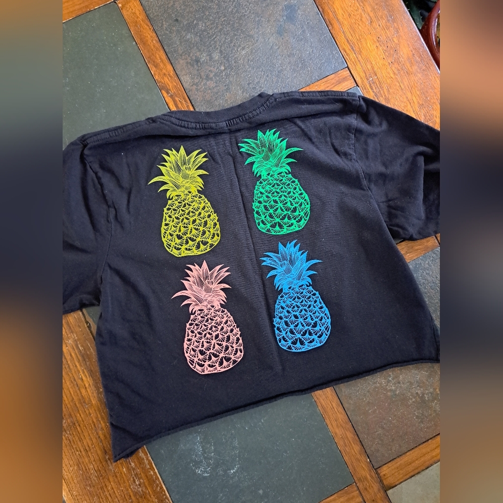Obsessive Love Pineapple "No Bad Vibes" Crop Top
